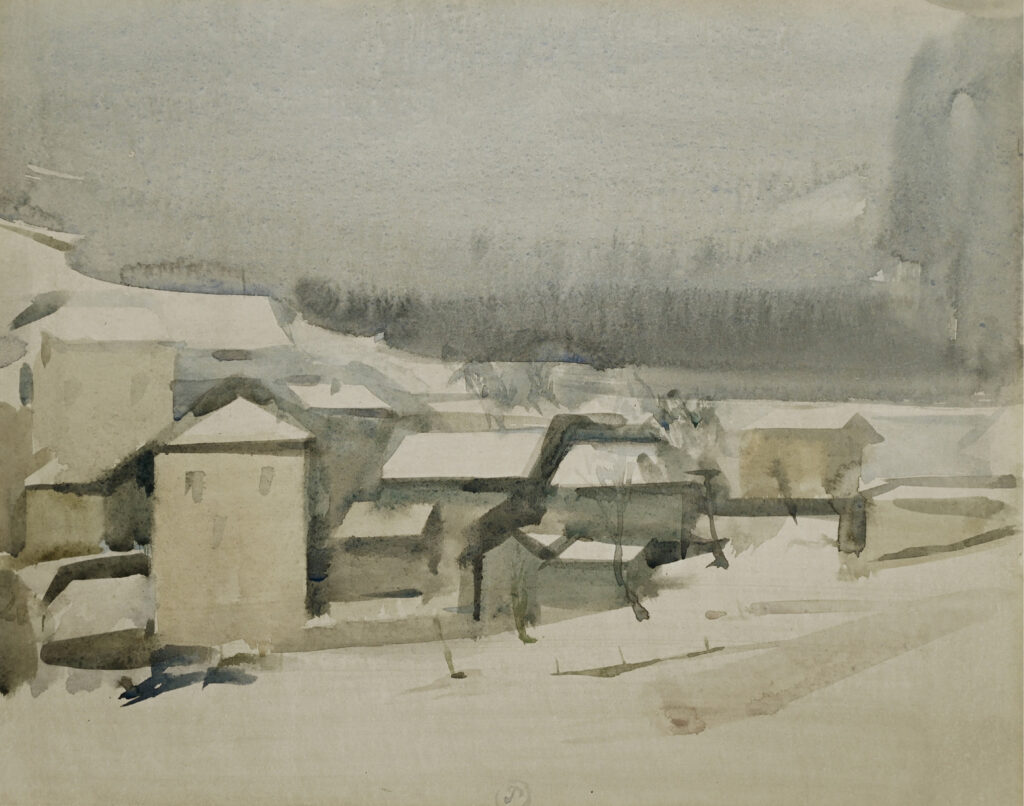Paysage d'hiver à Veyras - Gérard de Palezieux